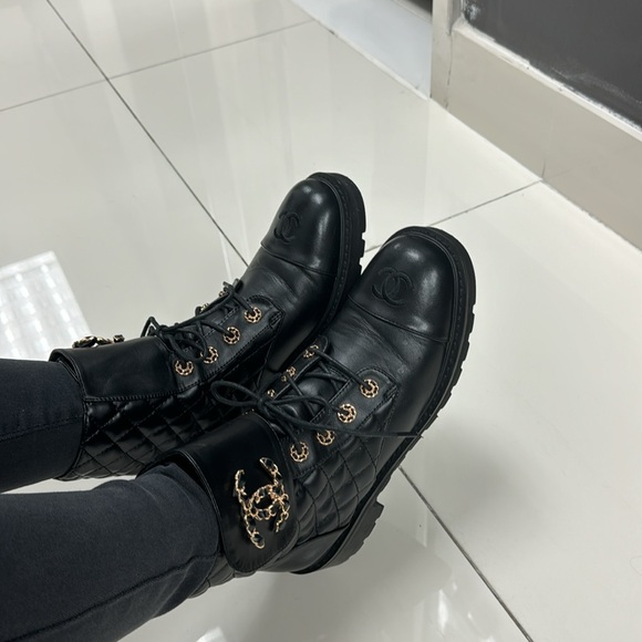 Chanel Quilted Leather Combat Boot - Picture 3 of 6